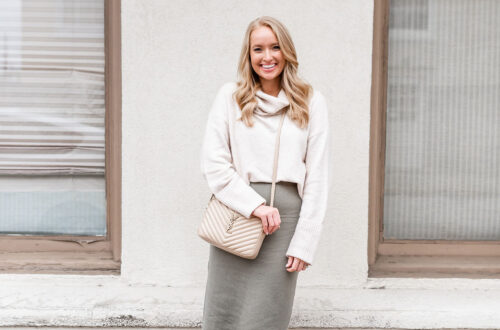 Combine a Hoodie With a Midi Skirt for a Chic Outfit